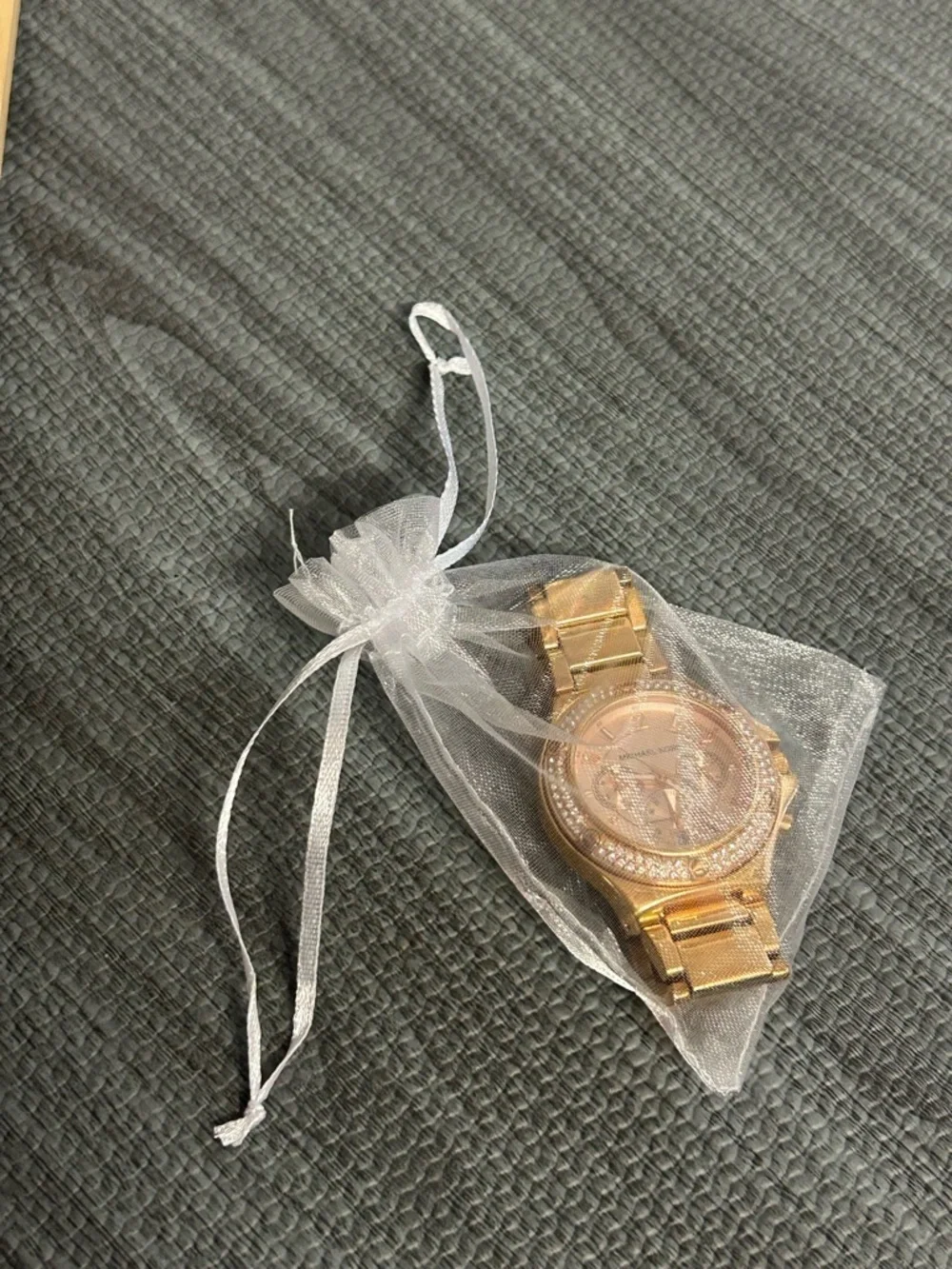 Michael Kors Rose Gold Tone Crystal Bezel Women's Chronograph Watch